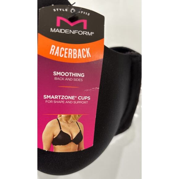 NWT Maidenform Racerback Underwire, Black, Front Closure Bra #07112, Size 40D - Picture 3 of 15